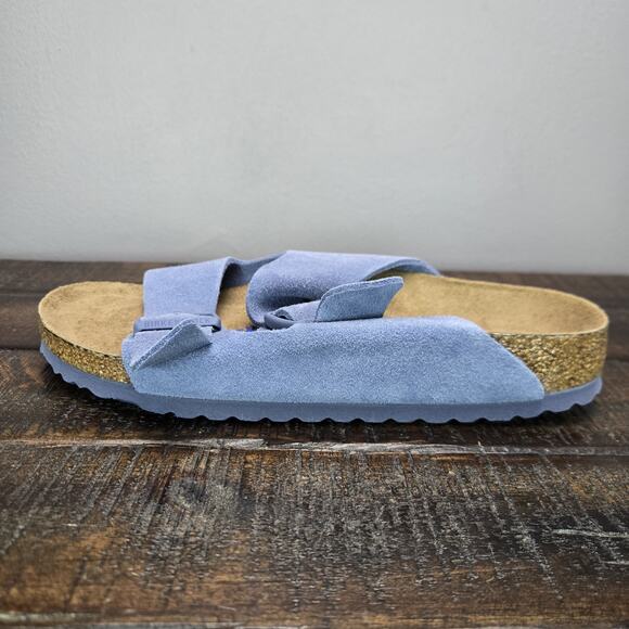 NEW Birkenstock Arizona Womens Size 8 EU 39 Narrow Sandals Suede Blue Brown Soft - Picture 7 of 10